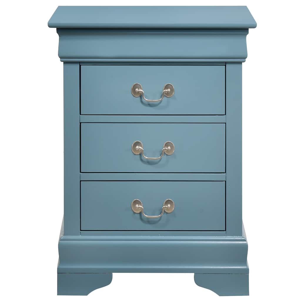 3-Drawer Wood Nightstand - 29" - Blue