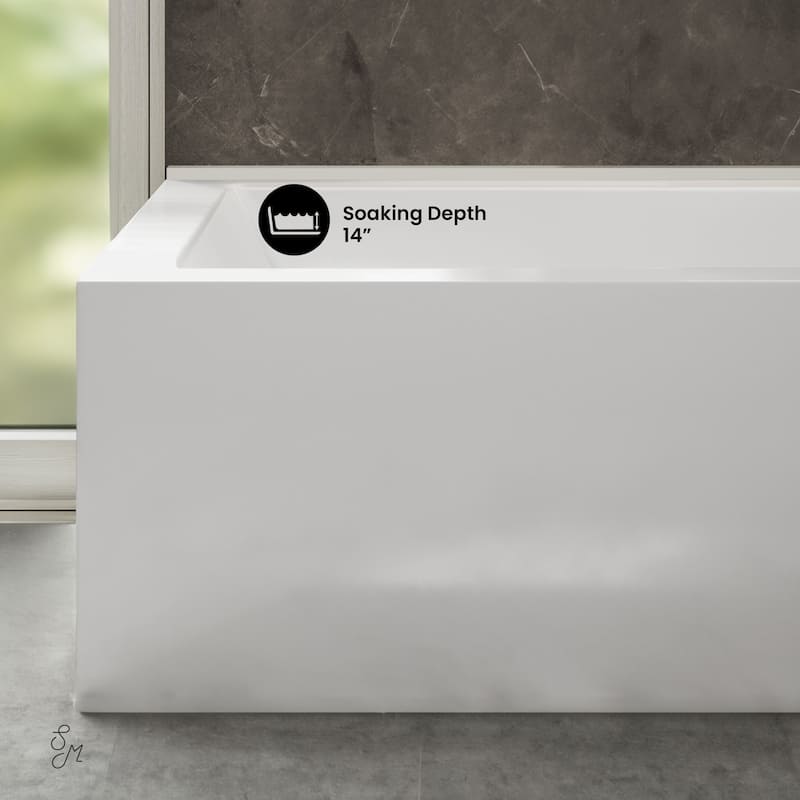 Voltaire 72 X 36 Right Drain Soaking Alcove Corner Apron Bathtub In Glossy White