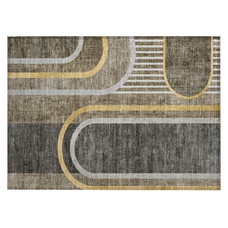Machine Washable Indoor/ Outdoor Chantille Mid Century Modern Rug