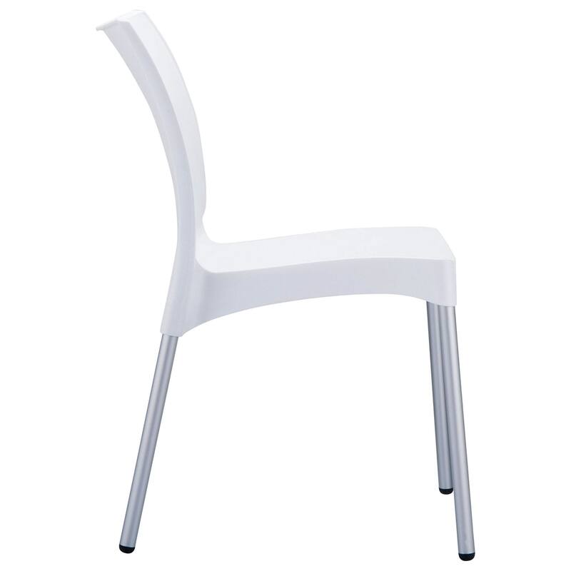 31.5" White Stackable Outdoor Patio Armless Dining Chair