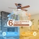 preview thumbnail 2 of 12, Sofucor 42"/48"/ 52"/60"Noiseless Walnut Wood Ceiling Fan with Remote Control, Integrated Light Optional