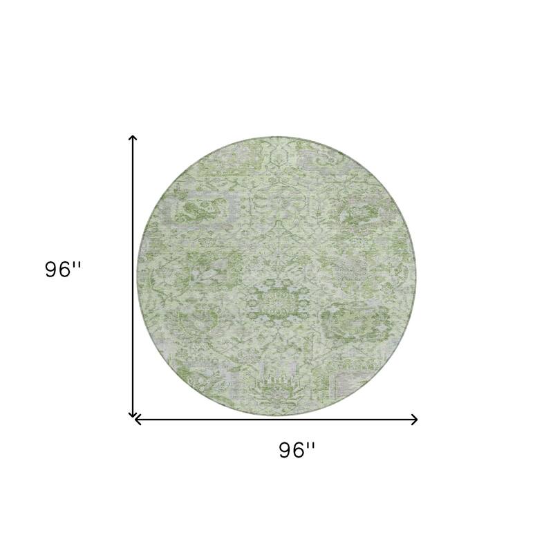 HomeRoots Damask Traditional Rectangle Outdoor Rug