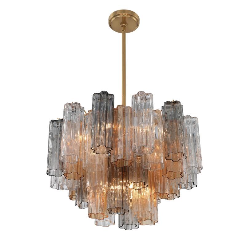 Addis 9 Light Aged Brass Chandelier - 22"W x 14.25"H x 22"D