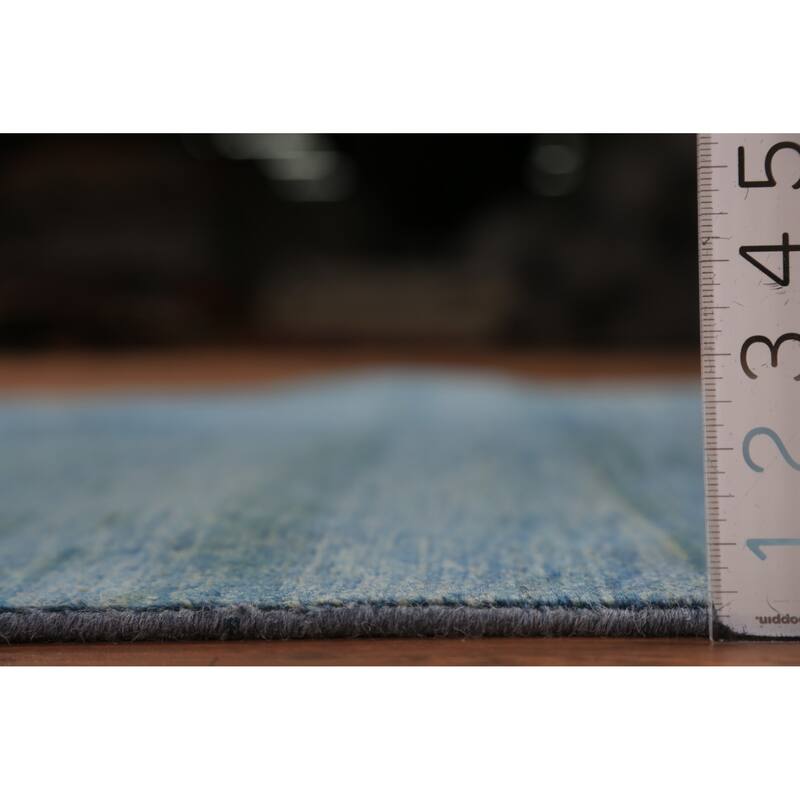 Blue Modern Gabbeh Oriental Rug Handmade Wool Carpet - 4'9" x 6'8"