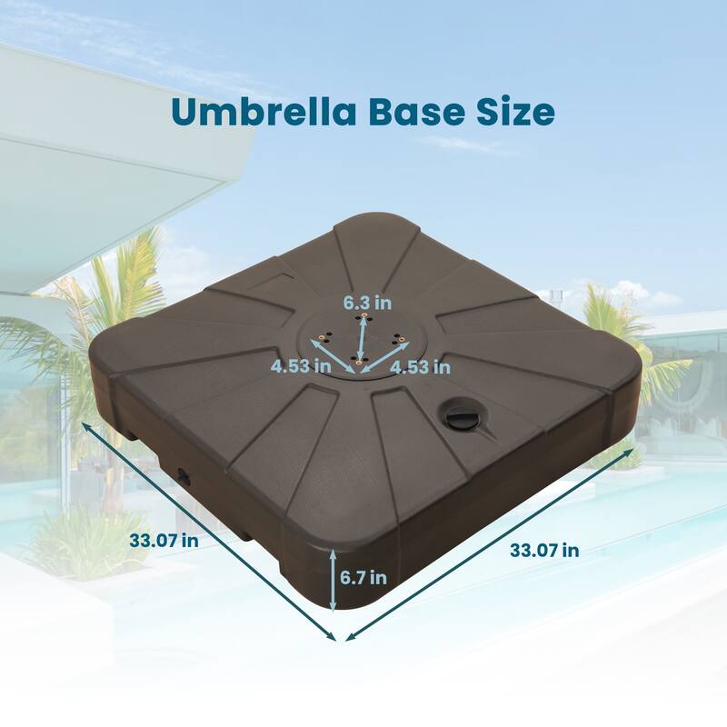 308 lbs Coffee Patio Square HDPE Umbrella Base