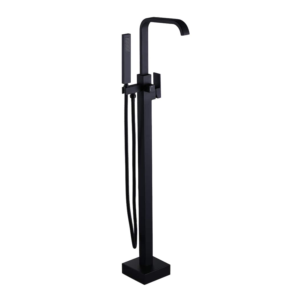 WOWOW Waterfall Single-Handle Freestanding Tub Faucet with Hand Shower