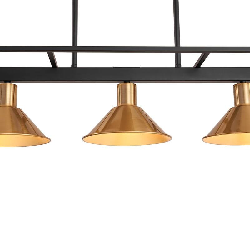 Transitional Farmhouse Linear Rectangular Kitchen Island Pendant 31in