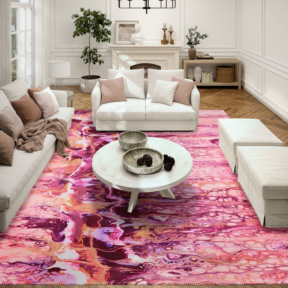 Indoor/ Outdoor Addison Karina Abstract Washable Area Rug