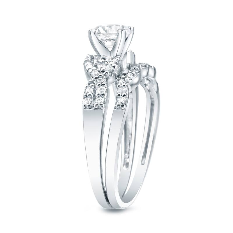 Auriya 3/4ctw Braided Twist Diamond Engagement Ring Set 14k Gold