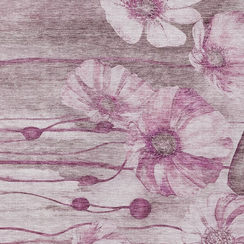 HomeRoots Floral Transitional Rectangle Outdoor Rug