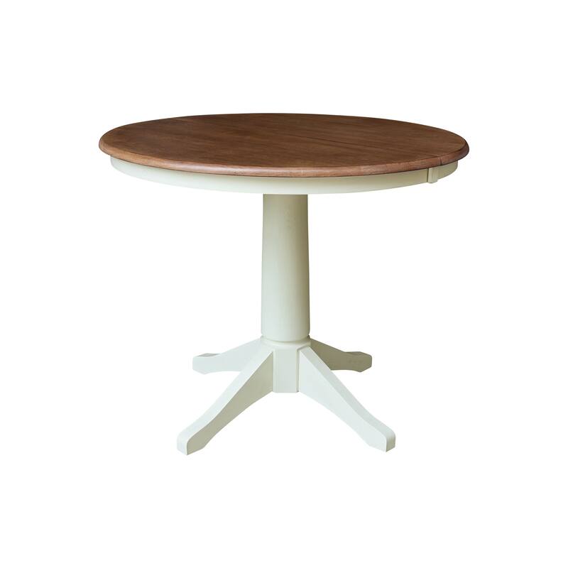 36" Round Extension Dining Table with X-Back Chairs