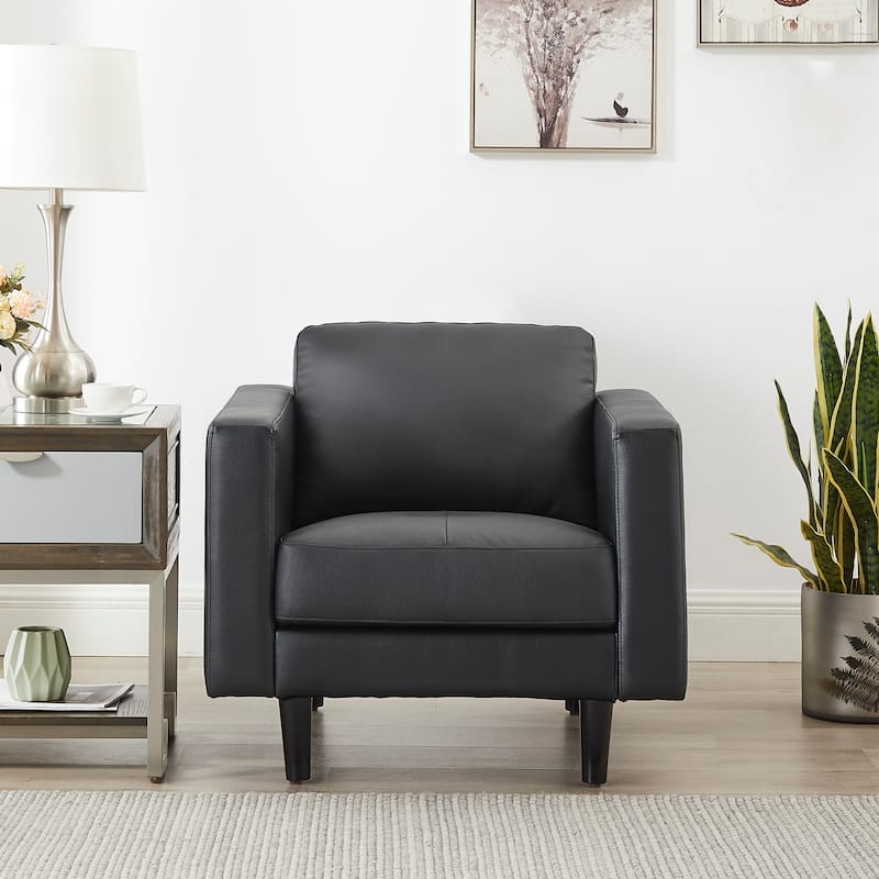 Premium Cowhide Leather Chair With High Density Cushions and Large Seating Space