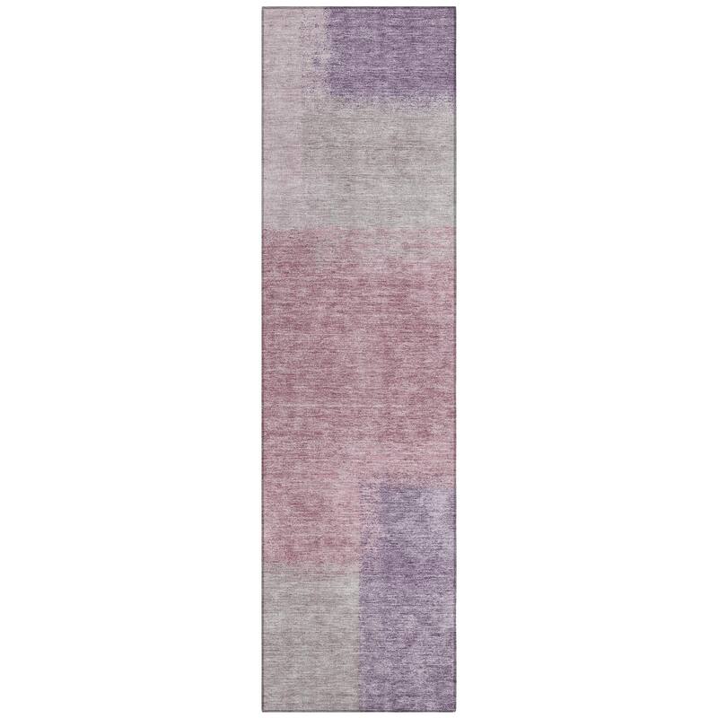 Machine Washable Indoor/ Outdoor Solid Contemporary Chantille Rug