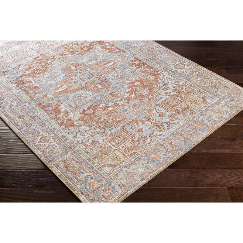 Livabliss Traditional Alanya Medallion Washable Area Rug