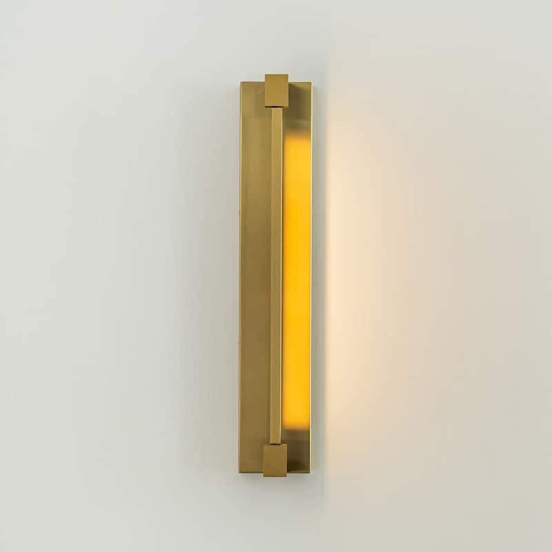 23.6 in. 1-Light Modern Black/Gold Linear Bathroom Vanity Light over Mirror Rotatable Aluminum Integrated LED Wall Light