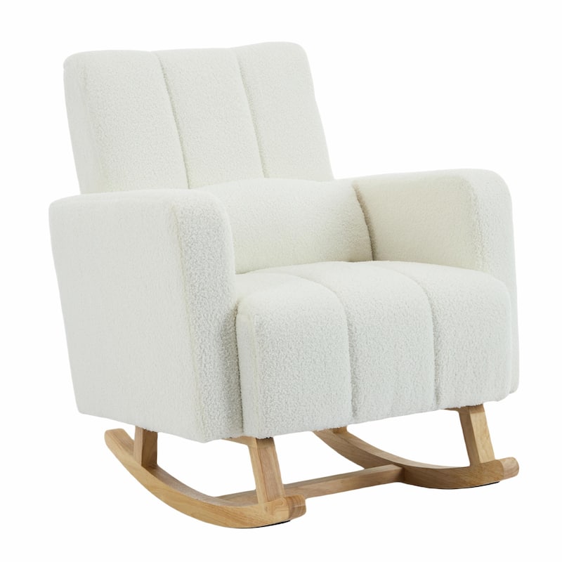 ​Plush Rocking Chair - Soft Teddy Velvet Upholstery