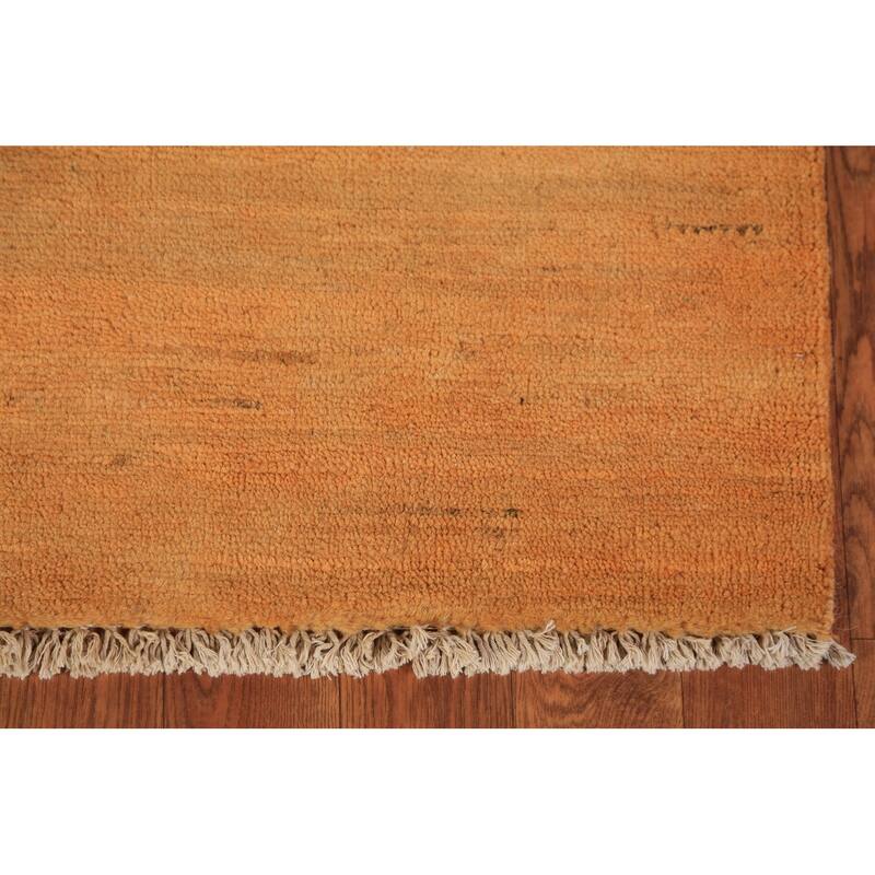 Orange & Yellow Gabbeh Modern Area Rug Handmade Wool Carpet - 4'11" x 6'6"