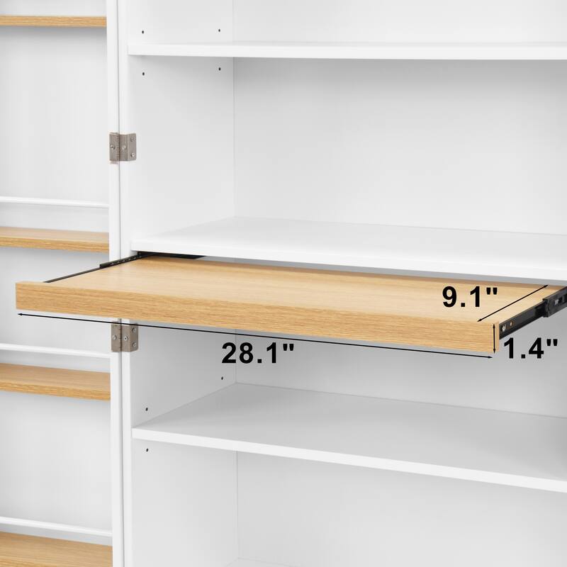 Kitchen Pantry Storage Cabinet, Freestanding Kitchen Cupboards, Buffet Cabinet with Doors & Adjustable Shelves