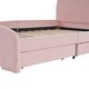 preview thumbnail 13 of 13, Chenille Upholstered Twin Platform Bed, Cartoon Ears Headboard, 2 Drawers, Guardrail