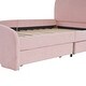 preview thumbnail 5 of 5, Pink+2 Drawers Chenille Upholstered Twin Size Platform Bed with Cartoon Ears Headboard and 2 Drawers