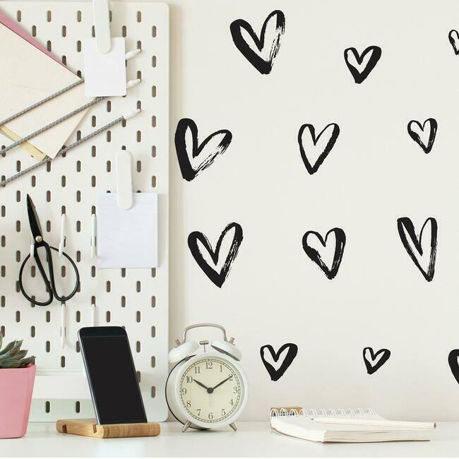 RoomMates Sketchy Hearts Peel And Stick Wall Decals Bed Bath & Beyond