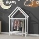 preview thumbnail 15 of 14, Functional Twin Floor Bed with House Roof Frame, Storage Stands, Clothes Hangers