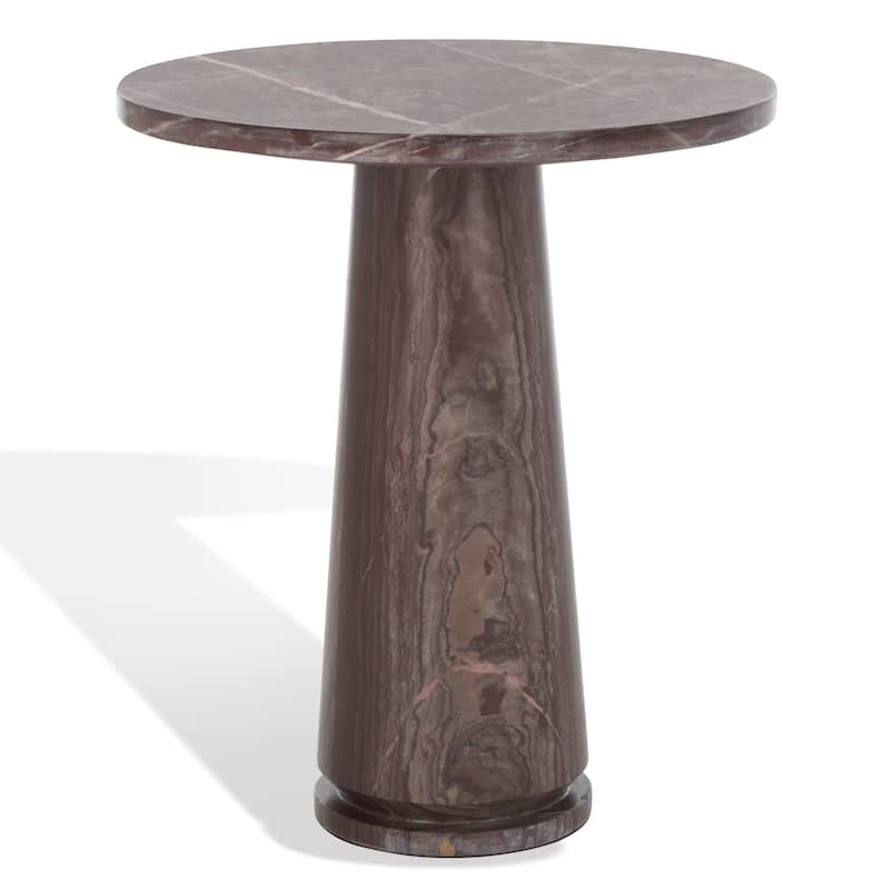SAFAVIEH Couture Ghicu Tall Round Marble Accent Table - 22 In W x 21 In D x 24 In H - 21"W x 21"D x 24"H
