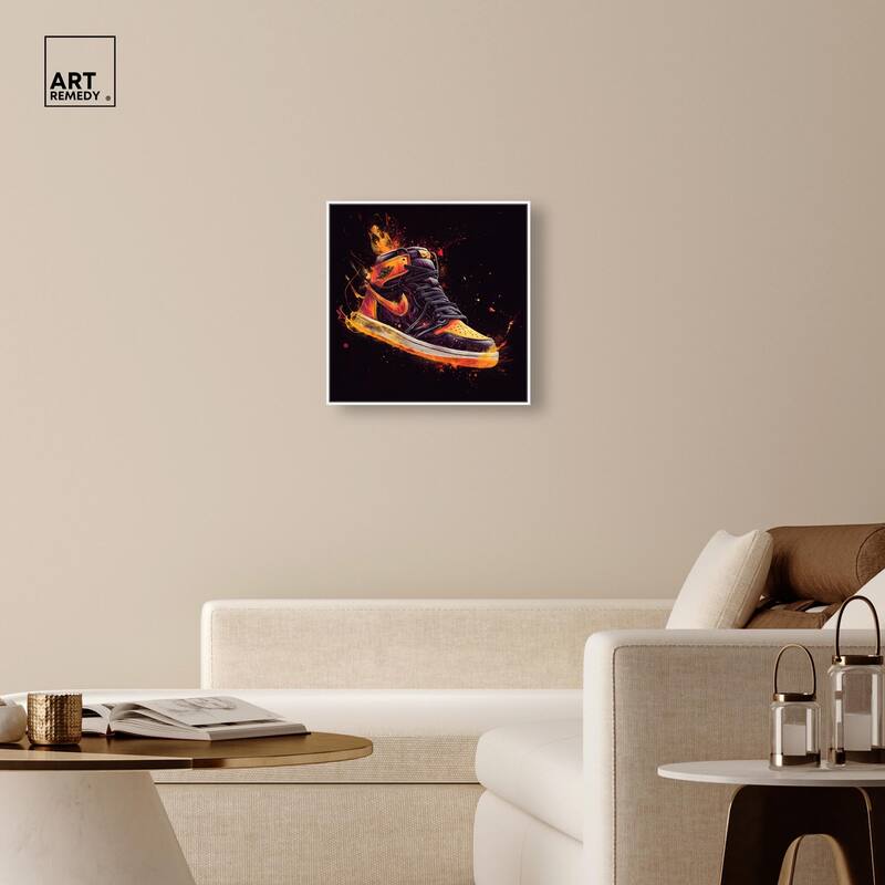 Jumpman on Fire II Canvas by Art Remedy