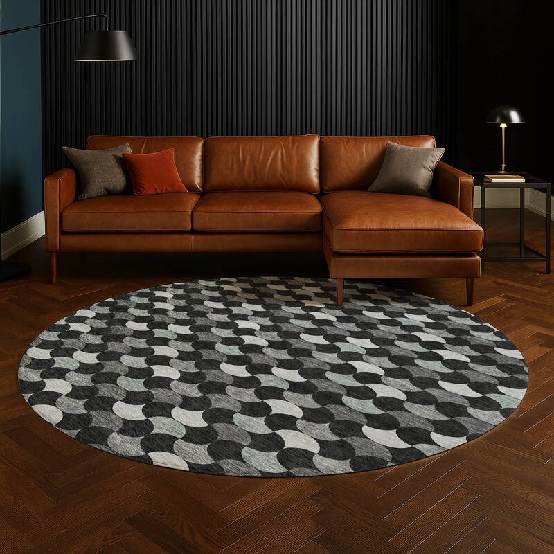 Machine Washable Indoor/ Outdoor Modern Osage Chantille Rug