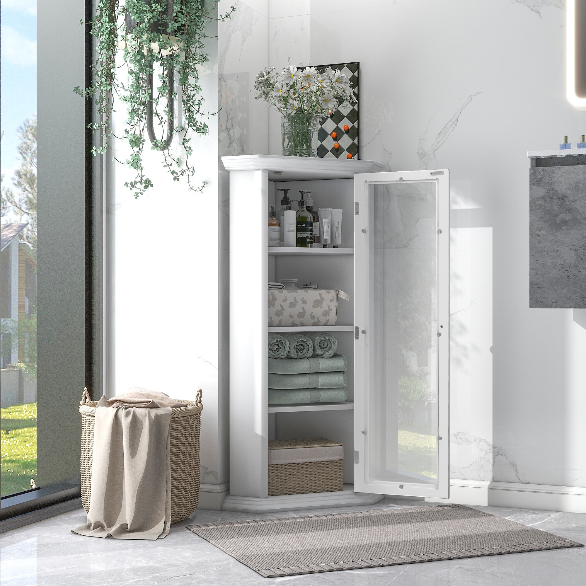 Glass outlet standing cabinet
