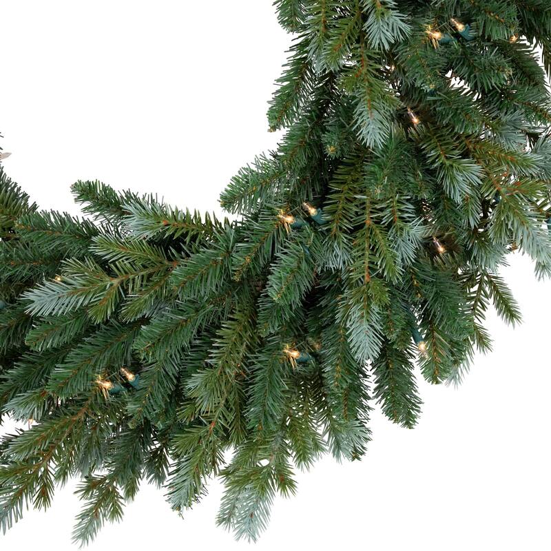 Real Touch™️ Blue Spruce Artificial Christmas Wreath 36" Clear Lights