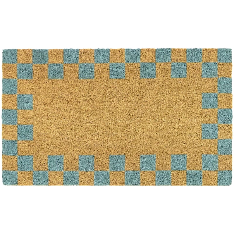 Checkerboard Border Geometric 18" x 30" Doormat - 18" x 30"