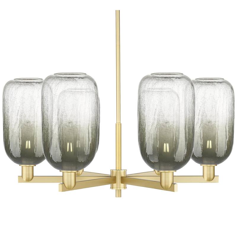 Innovations Lighting 716-6CR-17-24 Brookhaven Cloche Chandelier - Satin Gold / Slate