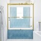 preview thumbnail 8 of 25, Seawin 56 - 60 in. W x 64 in. H Mara Frameless Bypass Sliding Bathtub Door 10 mm Tempered Glass with NanoShield™ Coating Satin Gold