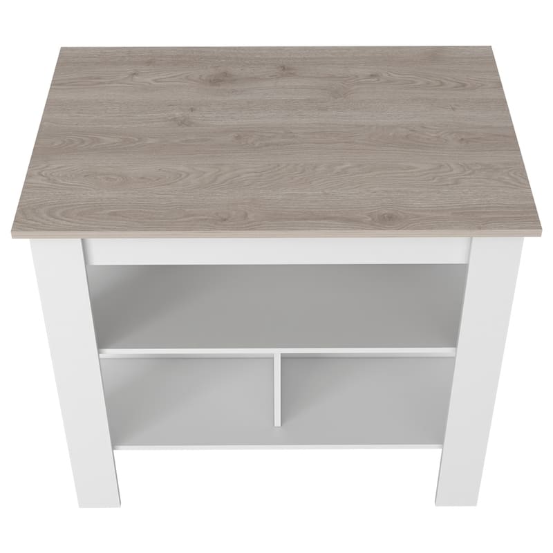 Kitchen Island Antibacterial Dozza, Three Shelves,Open Shelf