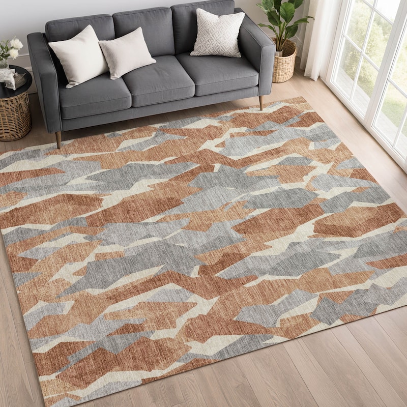 Machine Washable Indoor/ Outdoor Contemporary Dylan Chantille Rug