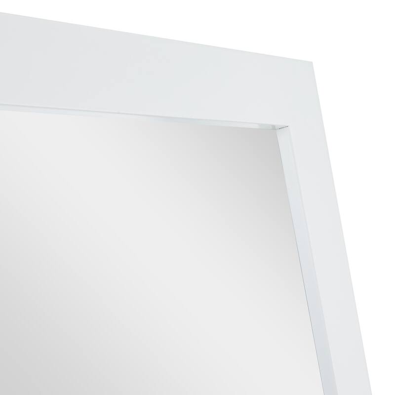 White Wooden Room Wall Mirror