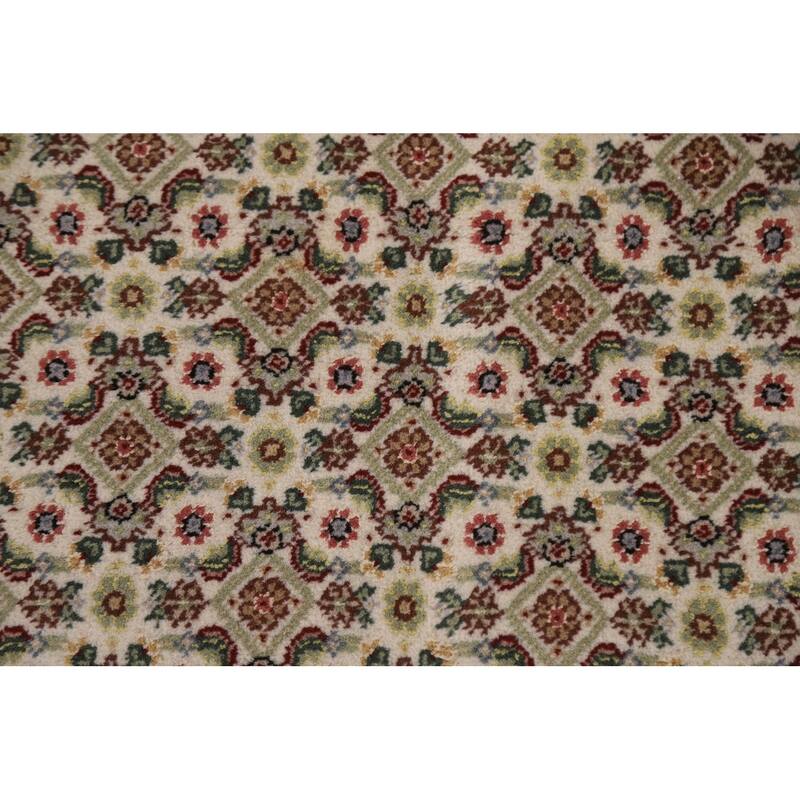 Hand Knotted Oriental 100% Wool Carpet Traditional Floral Beige & Ivories Tabriz Runner Rug - 20' 2'' X 2' 5''