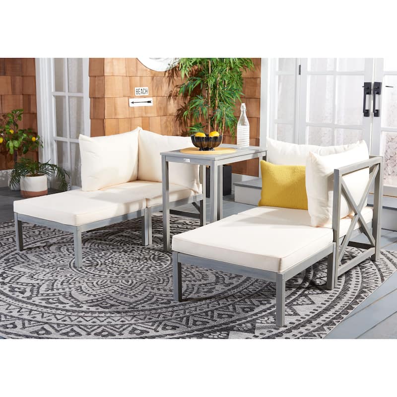 SAFAVIEH Outdoor Living Ronson 5 Pc Sectional Set - 26.9 x 26.9 x 26.8