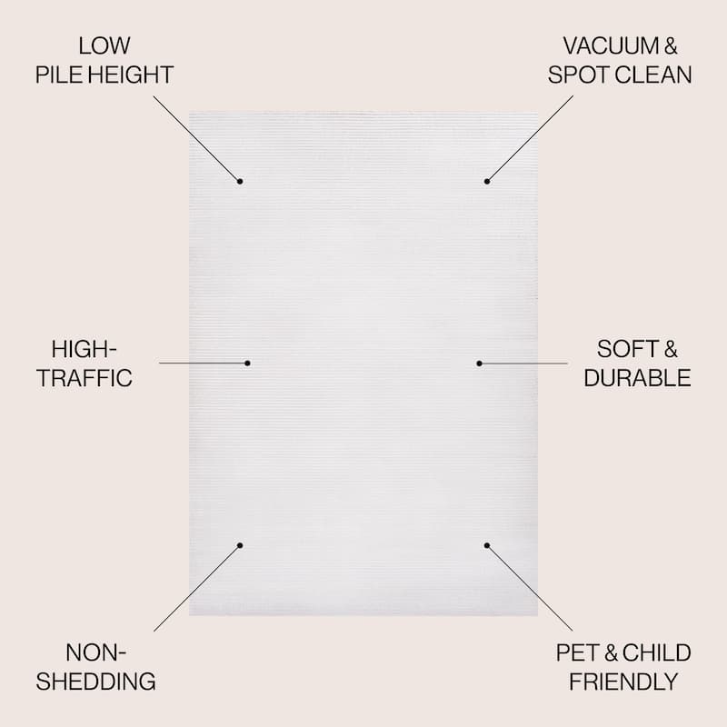 JONATHAN Y Athens Modern Minimalist Pinstripe High-Low Rug