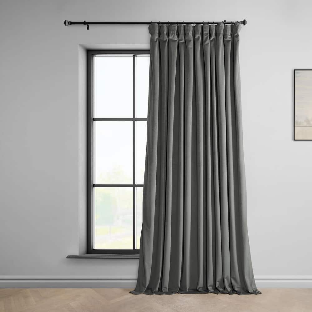 Exclusive Fabrics Heritage Plush Velvet Extra Wide Room Darkening Curtains – Single Panel