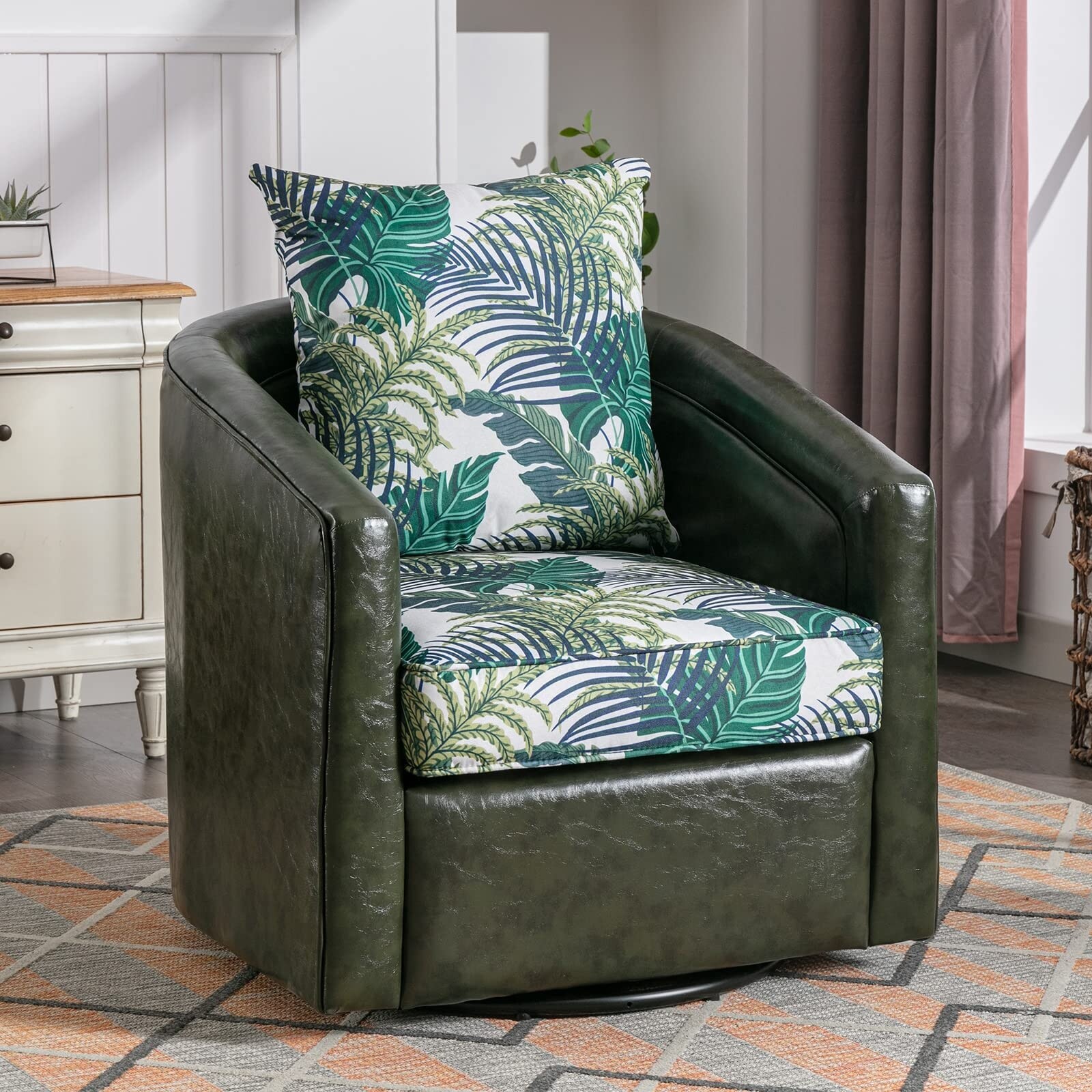 Printed barrel chair sale