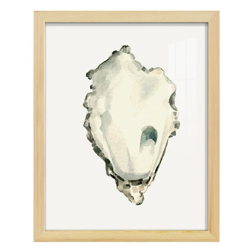 Neutral Oyster Study IV -Framed Print w/glass-Cherry Red
