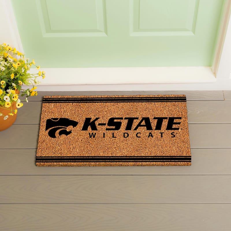 Kansas State University Monochrome Indoor/Outdoor Coir Door Mat - 28" x 16"