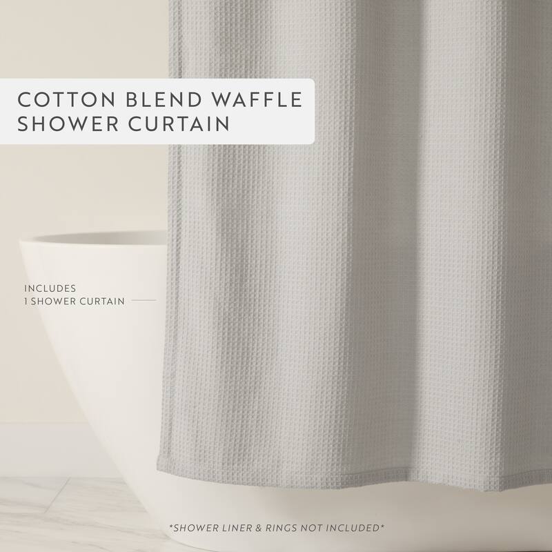 Becky Cameron Cotton Blend Waffle Shower Curtain