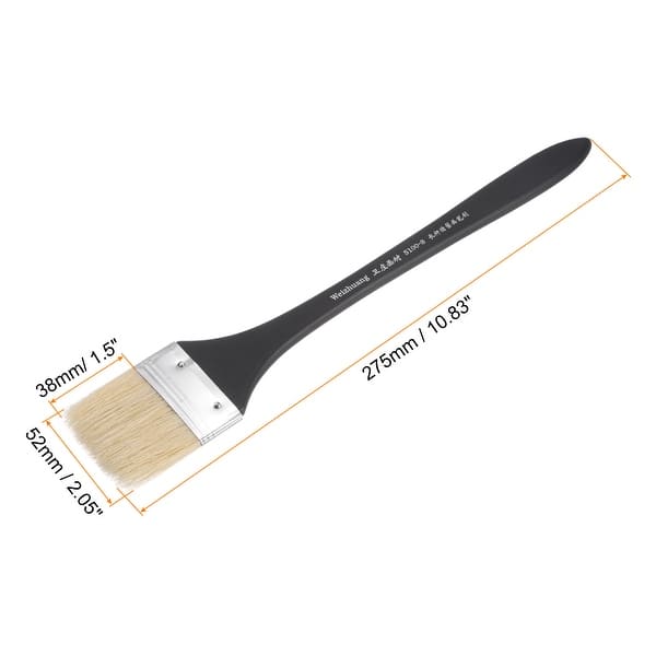 slide 3 of 5, 2" Width Small Paint Brush Natural Bristle with Wood Handle Tool - Black Black