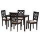 preview thumbnail 13 of 13, Abigail Modern styled Fabric and Wood Dining Set Beige, Dark Brown - 5-Piece