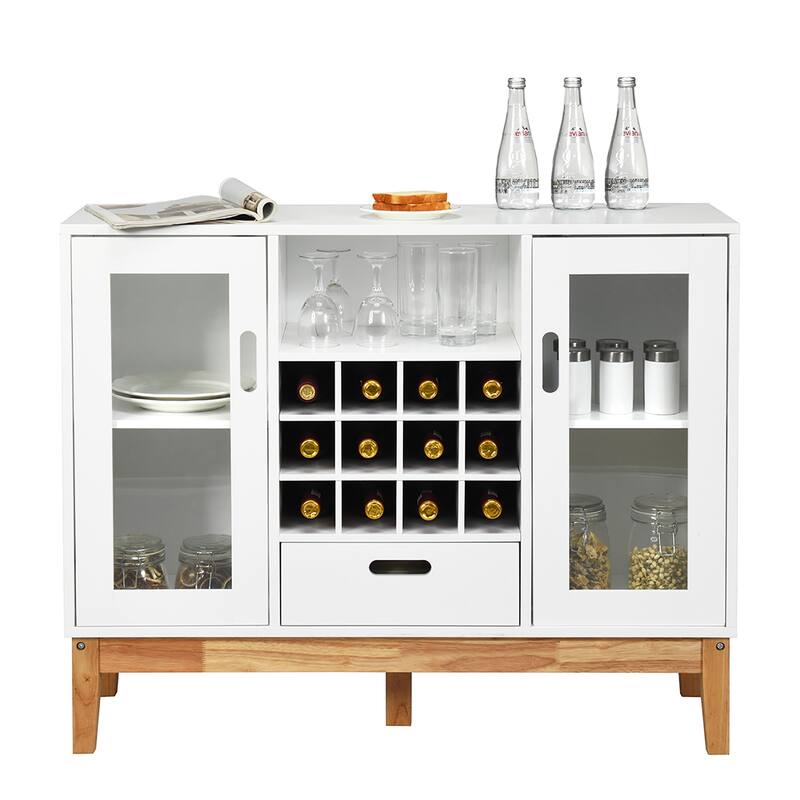 Costway Wood Storage Cabinet w/ Rack & Drawer - See Description