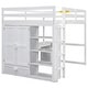 preview thumbnail 11 of 28, Full Size Solid Wood Loft Bed with Built-in Wardrobe, Desk, Storage Shelves and Drawers