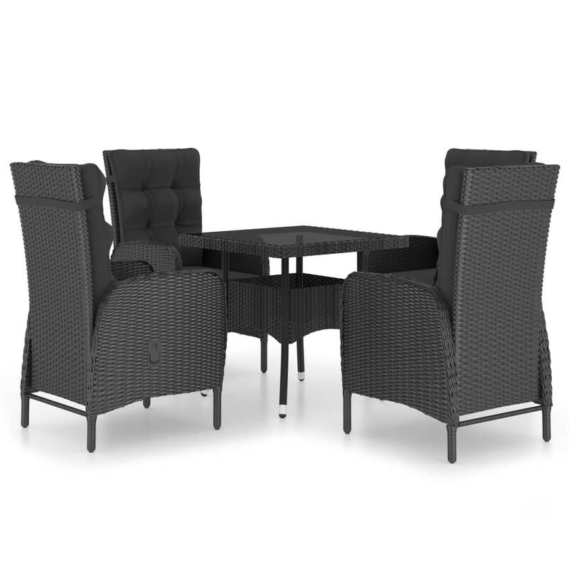 vidaXL Solid Acacia Wood Patio Dining Set 3/5/9 Piece Gray/Gray and Brown